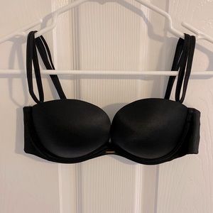 Victoria’s Secret 34B Black Satin Very Sexy Multi-Way Strapless Push Up Bra